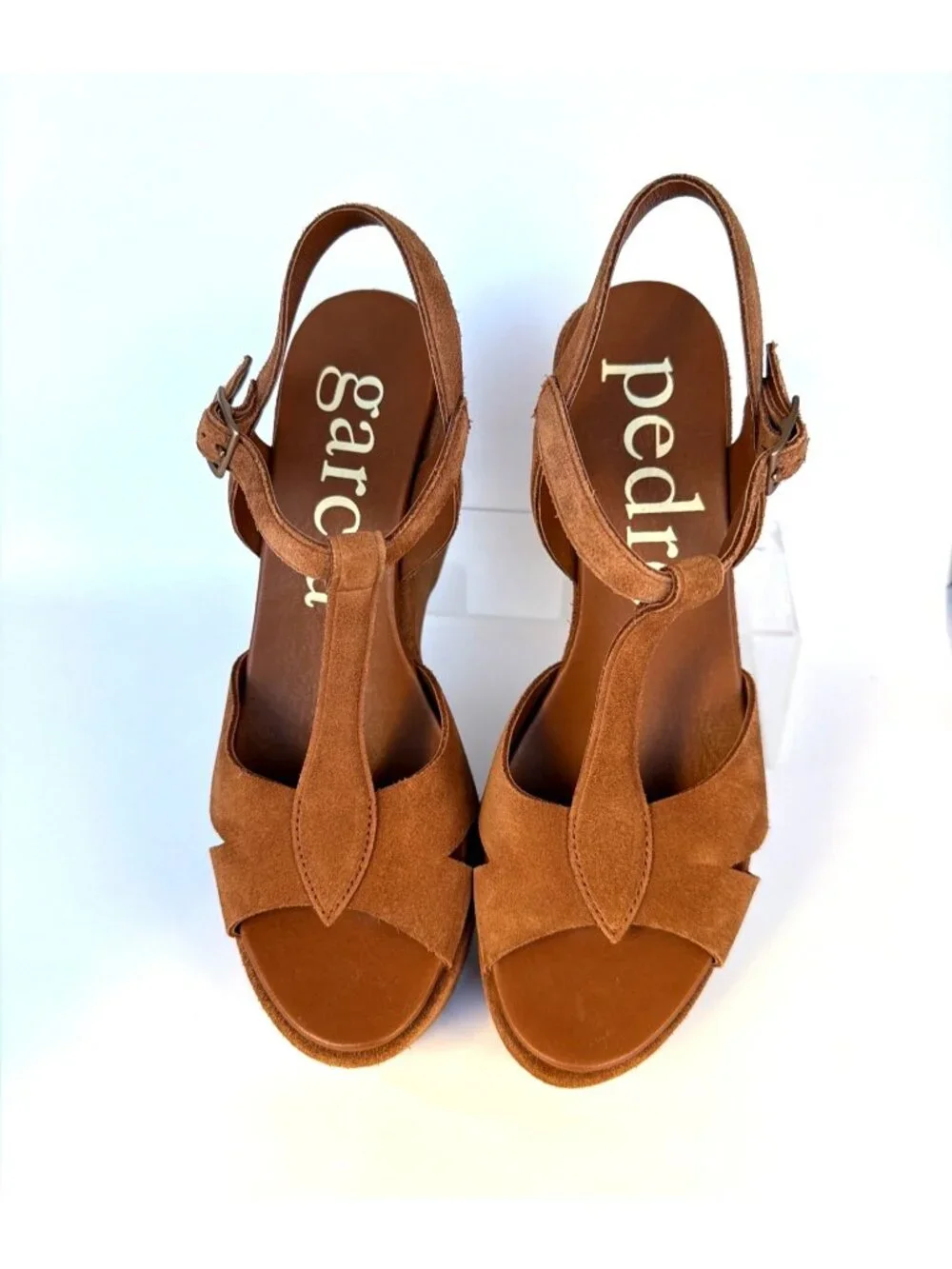 Pedro Garcia Domiel Spice Castoro Brown Platforms Suede Leather Sandals Size 41